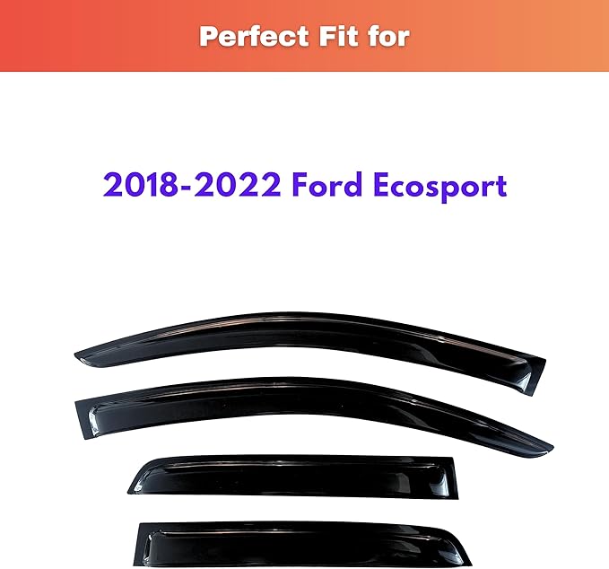 KPY Rain Guards Fit for 2018-2022 Ford Ecosport, Out-Channel Window Visors Vent Wind Deflectors 4PC, Car Accessories for 18-22 Ecosport