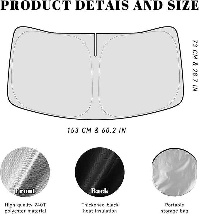 Car Windshield Sun Shade for Ford 2011-2019 Explorer Accessories (OEM Design) Reflective Foldable Heat Insulation Sunshade for Ultimate Protection