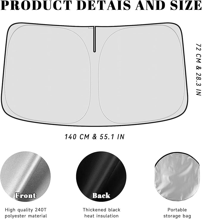 Car Windshield Sun Shade for Nissan 2005-2021 Frontier Accessories (OEM Design) Reflective Foldable Heat Insulation Sunshade for Ultimate Protection