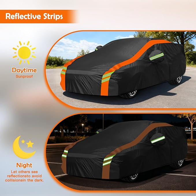 Car Cover for Subaru WRX/WRX STI/Impreza 2007-2026, Multi-Layer Automobiles Covers Waterproof All Weather with Zipper Door, Sun Rain Snow Dust Protection