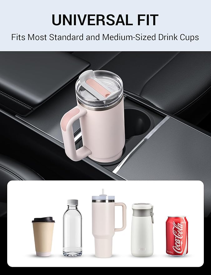 Motrobe 2025 2026 Tesla Model Y Juniper Cup Holder Insert 2024 2025 2026 Model 3 Highland Center Console Cupholder Silicone Model 3 Highland Model Y Juniper Accessory (Standard/Premium/Performance)