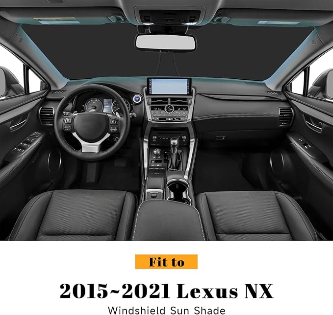 Car Windshield Sun Shade for Lexus 2015-2021 NX NX300h/NX300/NX200t Accessories (OEM Design) Reflective Foldable Heat Insulation Sunshade for Ultimate Protection