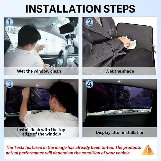 ZATOOTO Tesla Model 3 Car Window Shade for Baby, Bluish-Purple Static Cling Car Shades for Rear Window | Block Harsh Sunlight | UV Protection | Rear Window Sun Shade with Storage Bag | 2018-2025 |