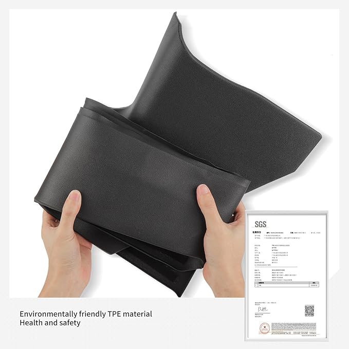 LUCKEASY 4PCS Front & Rear Door Entry Threshold Strip Protector for Tesla Model Y Juniper 2025 2026 Door Sill Protective Cover Anti-dust Pads Protector Cover for Model Y Juniper Accessories TPE Black