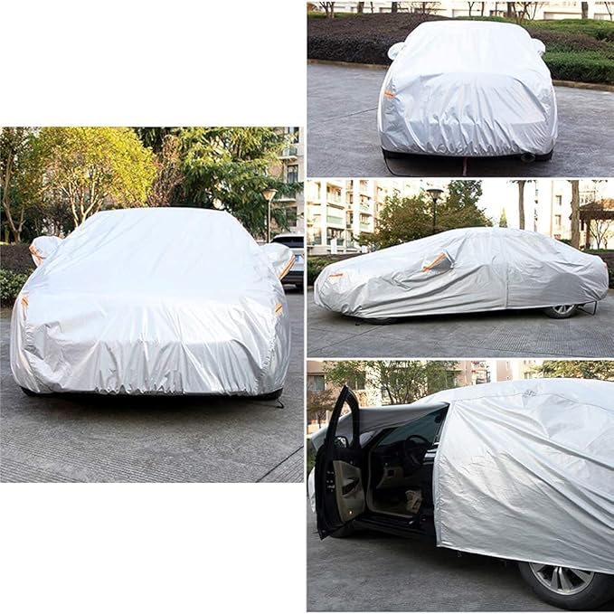 Kayme 6 Layers SUV Car Cover Custom Fit for VW Volkswagen Tiguan Allspace LWB (2018-2025) Waterproof All Weather for Automobiles, Outdoor Full Cover Rain Sun UV Protection.Silver