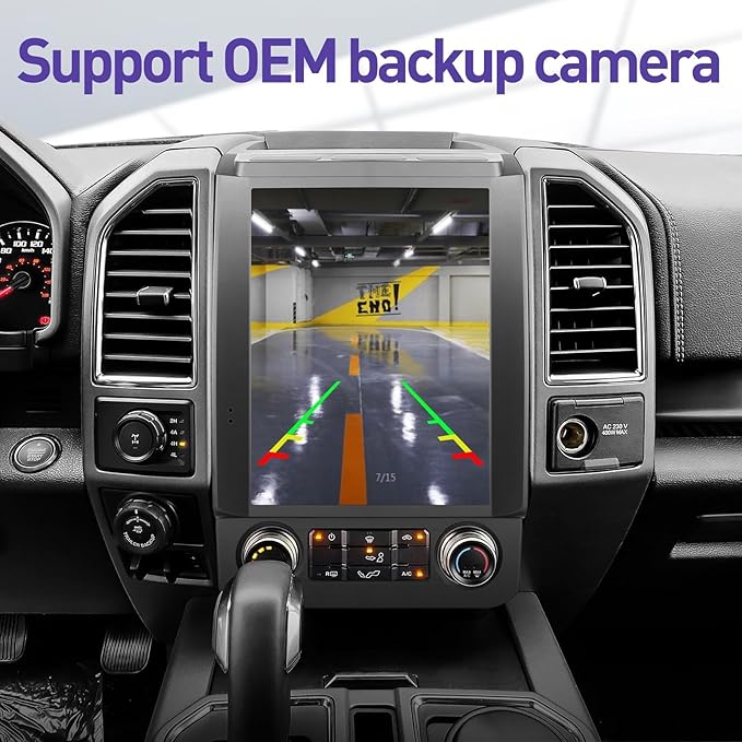 Car Stereo Radio for Ford F150 2015 2016 2017 2018 2019 2020, Android 13 12.1 Inch Tesla IPS Touch Screen GPS Navigation with Wireless Carplay Android Auto, Steering Wheel Controls, Plug and Play