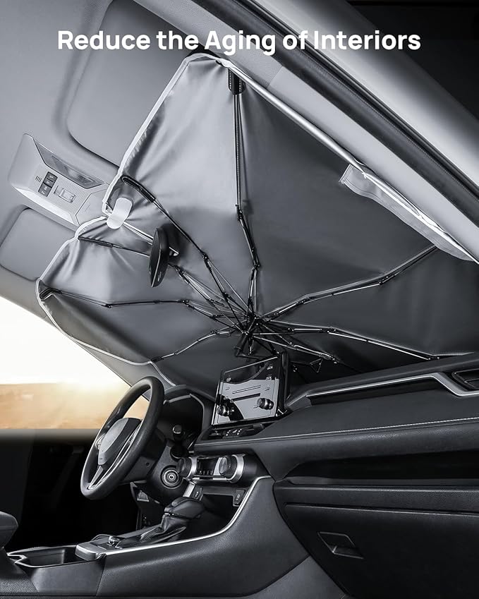 HALOBLK Reinforced Triple-Coated Windshield Sunshade Umbrella of The NASA Voyager-2 Mission Edition Designed for Car