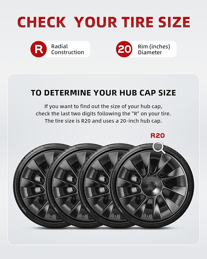 Model Y All-in-one Wheel Rim Protector for Tesla Model Y 20'' Uberturbine Wheel - Strips for Curb Rash Prevention - Set of 4 Rim Protector Easy to Install(Matte Black,20'')