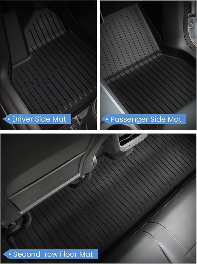 Tesla Model Y Juniper Floor Mats and Cargo Liners, Full Set TPE Floor Liner for 2025 2026 Model Y Cargo Liner Trunk Mat Frunk Backrest Mats, Car Mats for Tesla New Model Y Juniper Accseeories