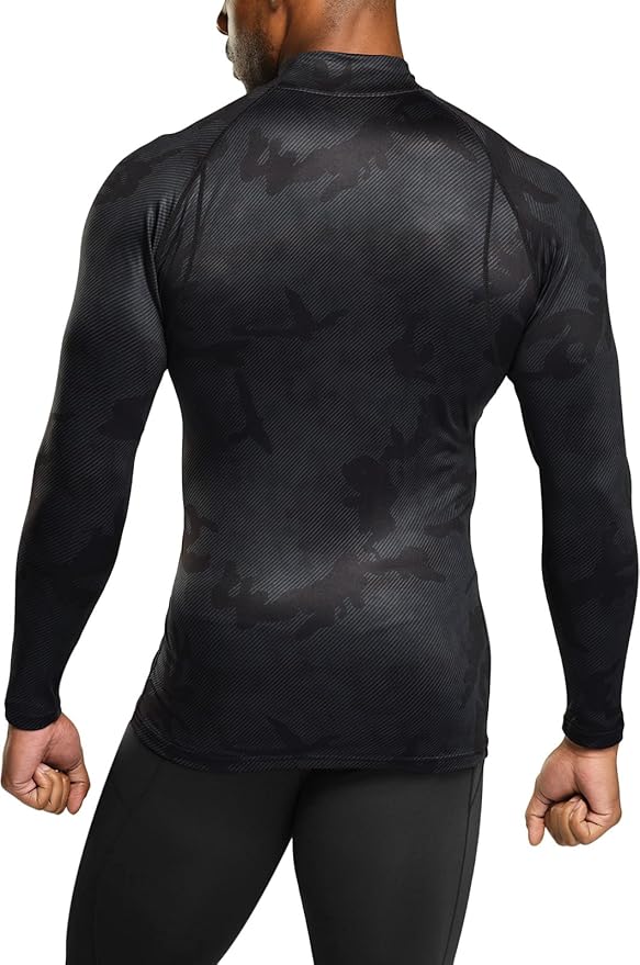 TSLA Men's Thermal Long Sleeve Compression Shirts, Mock/Turtleneck Winter Sports Running Base Layer Top