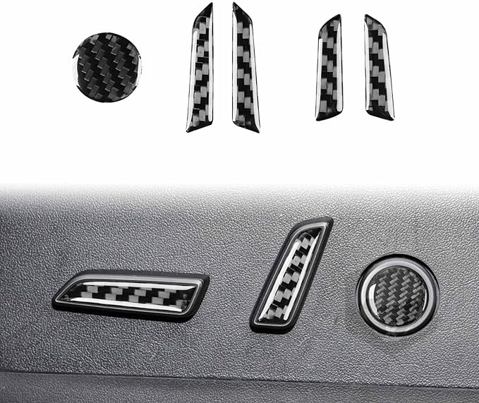 Carbon Fiber Sticker Car Manual Seat Adjustment Button Panel Car Interior Trim Compatible with Tesla Model 3 2024 2025 Accessories Decorative Sticker