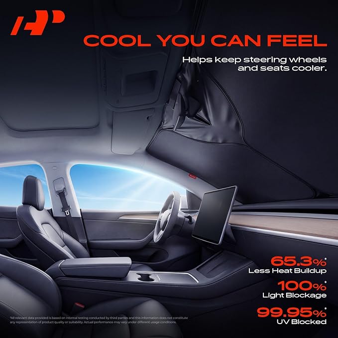A-Premium Front Windshield Sun Shade Compatible with Tesla Model S 2019 2020 2021 2022 2023 2024 2025 2026 Foldable Sunshade Block UV Rays with Storage Bag