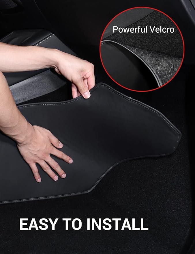 BASENOR Upgrade Center Console Side Anti-Kick Mats for Tesla Model Y 2020-2024 Waterproof & Dust Resistant Protector Cover Leather Pad Proprietary Design Model Y Interior Accessories 2PCS