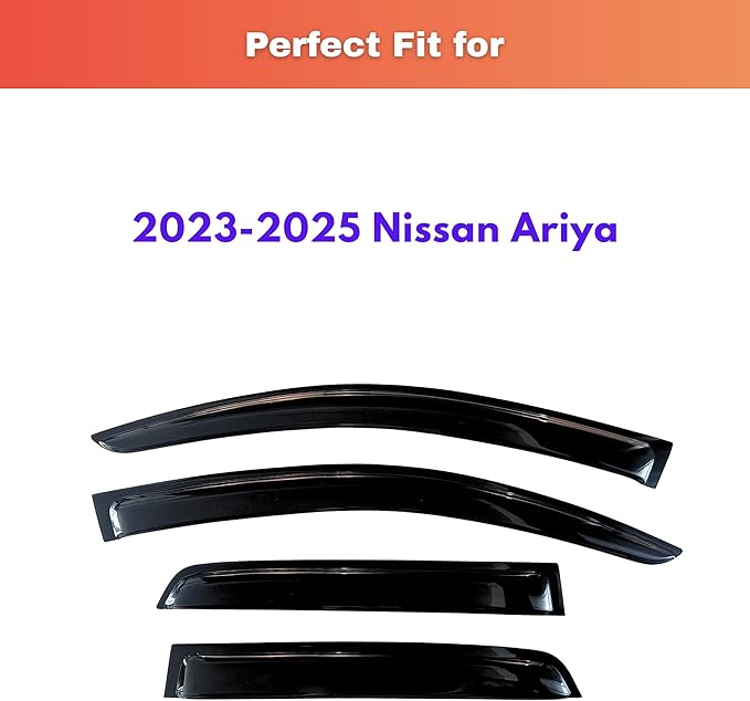 KPY Rain Guards Fit for 2023-2025 Nissan Ariya, Out-Channel Window Visors Vent Wind Deflectors 4PC, Car Accessories for 23-25 Ariya