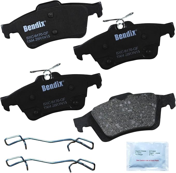 Bendix Priority1 CFC1564 Ceramic Rear Brake Pads for Ford C-Max 2017-2013, Escape 2016-2013, Focus 2018-2012, Transit Connect 2022-2014