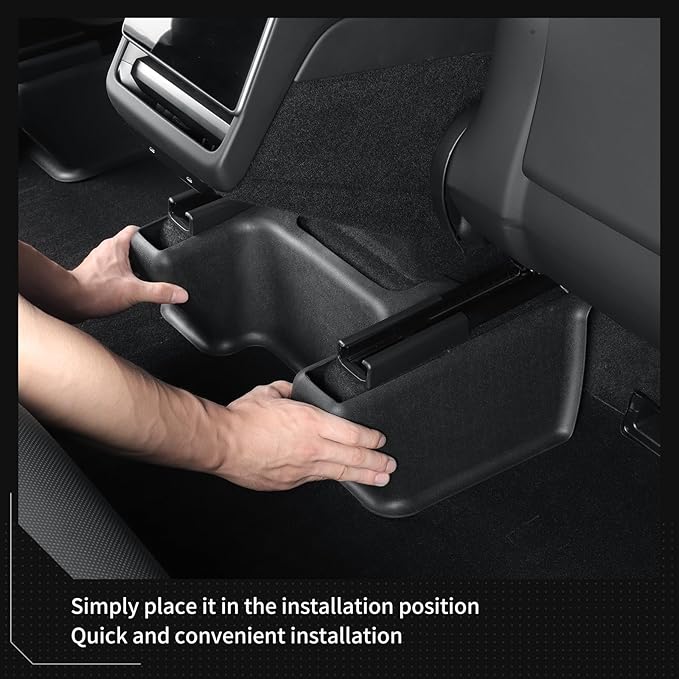 LUCKEASY 5PCS Seat Slide Rail Pad Cover for Tesla Model Y Juniper 2025 2026 Underseat Protector Seat Track Cover for Model Y Juniper Accessories TPE Black