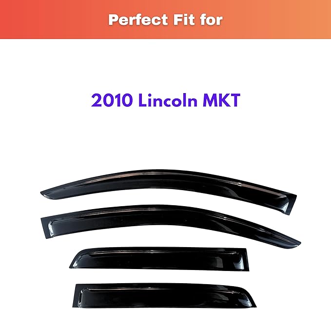 KPY Rain Guards Fit for 2010 Lincoln MKT, Out-Channel Window Visors Vent Wind Deflectors 4PC, Car Accessories for 2010 MKT