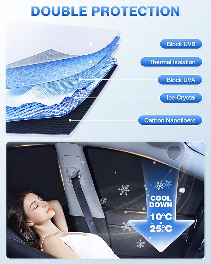 Windshield Sun Shade for Ford Bronco Sport 2021-2025 2026 Side Rear Window Shade Cover Set Window Sun Visor Blocker Privacy Protection Keep Vehicle Cool Black 8PCS