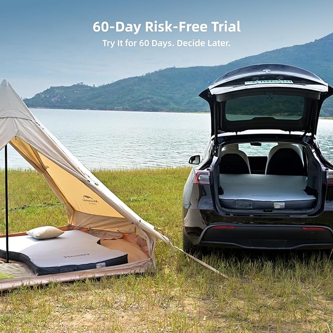 CloudCore 4.5inch Foam Mattress for Tesla Model Y, Full Size Bed, Vacuum Compression, Roadtrip, Job Shifts, Nap, Camping, Guests & Home, Rechargeable Pump and Eyemask Provided (2020-2024 Model Y)
