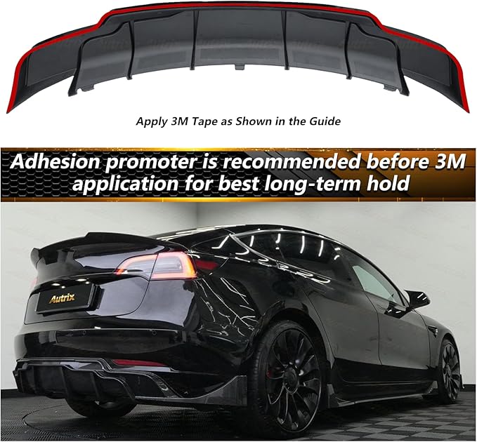 Full Body Kit for Tesla Model 3 2017-2023, Aero Package Front Lip, Rear Diffuser, Side Skirts, Spoiler, Fog Light Covers Performance Styling Carbon Fiber Printed