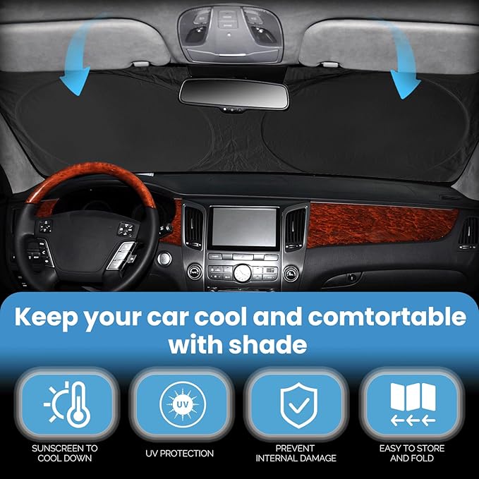 Custom Fit Mazda 3 Windshield Sunshade for Mazda 3 Accessories 2019-2024 2025 2026 Hatchback/Sedan Accessories Front Window Shades Cover for Windshield Sun Visor Protector Keep Car Cooler