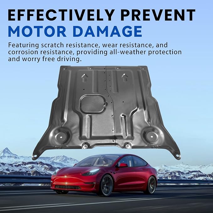 MusixiA Front Skid Plate Compatible with 2017-2025 Tesla Model 3 & 2020-2025 Tesla Model Y, Front Guard Splash Shield Engine Under Cover Chassis