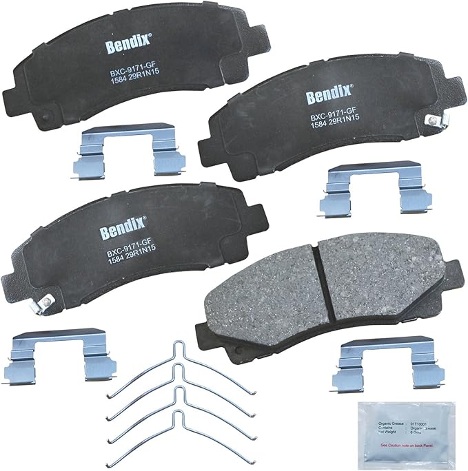 Bendix Priority1 CFC1584 Ceramic Front Brake Pads for Acura TL 2014-2009, TLX 2020-2015, Honda Ridgeline 2014-2006