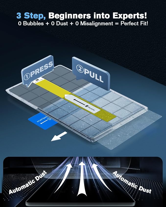 For Tesla Model X (2021~2025)/Model S(2021~2025) Matte Screen Protector - [No More Glare& Fingerprint] - 9H+ Tempered Glass - Upgraded EZ Auto-Alignment Installation Kit Dust& Bubble-Zero