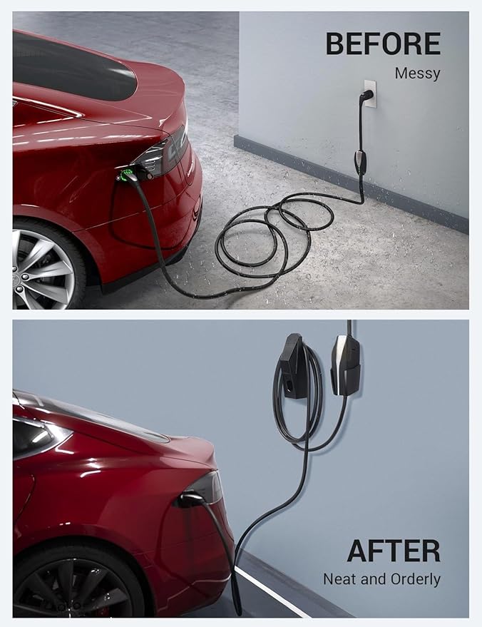 BASENOR Charger Holder Wall Mount for Tesla Model Y(Juniper)/3/S/X, Charging Cable Organizer with Connector Dock Heavy-Duty Wall Mount Dock [Proprietary Design] for 2012-2026 Tesla Accessories