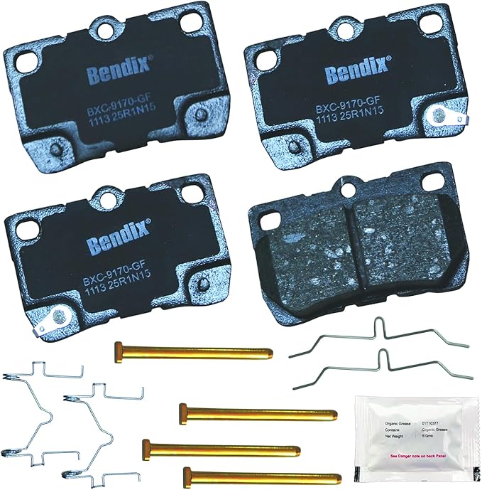 Bendix Priority1 CFC1113 Ceramic Rear Brake Pads compatible with Lexus GS300 2006, GS350 2011-2007, GS430 2007-2006, GS450h 2011-2007, GS460 2011-2008, IS250 2013-2006, IS350 2013-2006