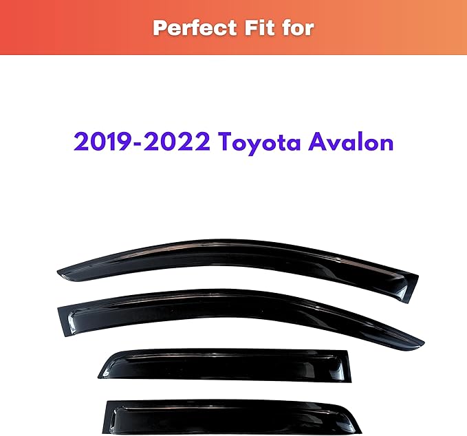 KPY Rain Guards Fit for 2019-2022 Toyota Avalon, Out-Channel Window Visors Vent Wind Deflectors 4PC, Car Accessories for 19-22 Avalon