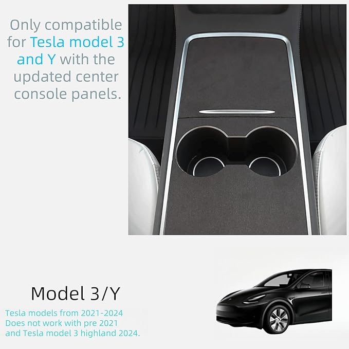 frani Center Console Wrap (Suede Edition) Designed for Tesla Model 3/Y 2021-2025,Tesla Center Console Cover for Model 3/Y(Not for Model 3 Highland 2024-2025)