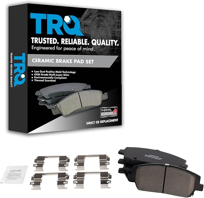 TRQ Front Ceramic Brake Pad Set Compatible with 2020-2024 Hyundai Palisade 2020-2024 Kia Telluride