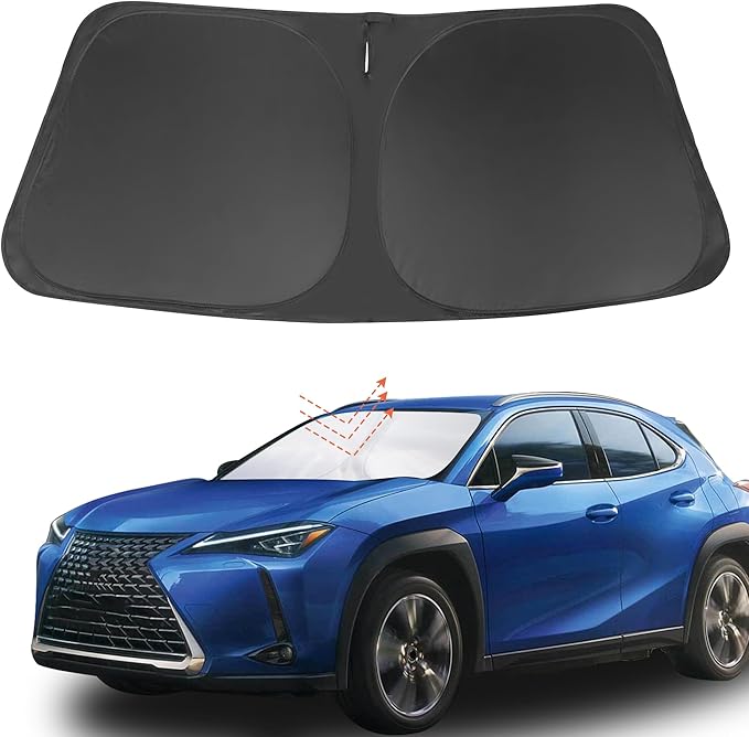 YYCKE Windshield Sun Shade Accessories Compatible with Lexus UX 2021 2022 2023 2024 2025 Foldable Sunshade Sun Visor Blocks UV
