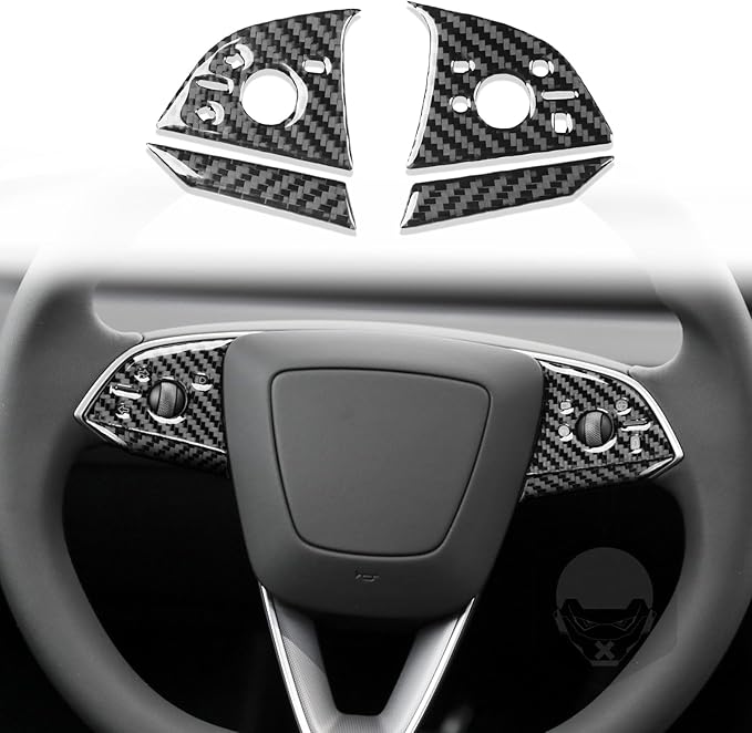 Carbon Fiber Stickers Media Panel Sticker Car Interior Decoration Compatible with Tesla Model 3 2024 Accessories Decorative Stickers