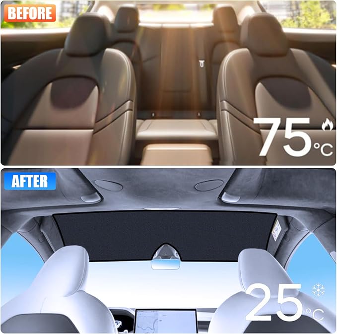 Roof Sunshade, Windshield Sunshade,Rear Windshield Sunshades,Glass Sunroof Shade UV Sun Blocking Heat Shade Comptatible with Tesla Model X (Windshield Sunshade 2022-2026)