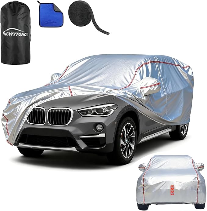 Car Cover Waterproof All Weather for BMW X1 2007-2025,All-Around Fastening and 4 Upgrades, 30s Quick-Install for Car Cover