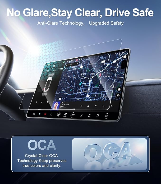 Nmoiss 3 in 1 15.4“ New Model Y Juniper & Model 3 Highland Screen Protector Matte 3 Psc Protector Center Display + Rear Touchscreen + Rearview Mirror Model Y (2025-2026) Model 3 (2024-2026)