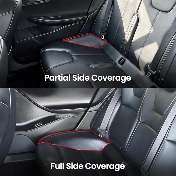 EKR Model S Seat Covers Custom Fit for Tesla Model S 2017 2018 2019 2020,(Front Adjustable Headrests, Rear Full Side Coverage),Leather Truck Seat Cover Full Set for SUV,Faux Leather(Black/Gray)