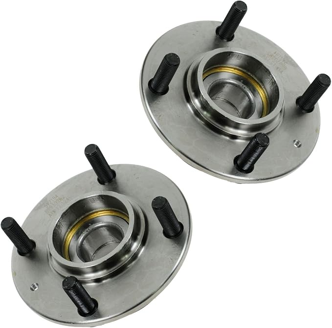 TRQ Rear Wheel Bearing and Hub Assembly Set 2 Piece Compatible with 2001-2006 Hyundai Elantra 2005-2009 Kia Spectra Spectra5 Without ABS Models