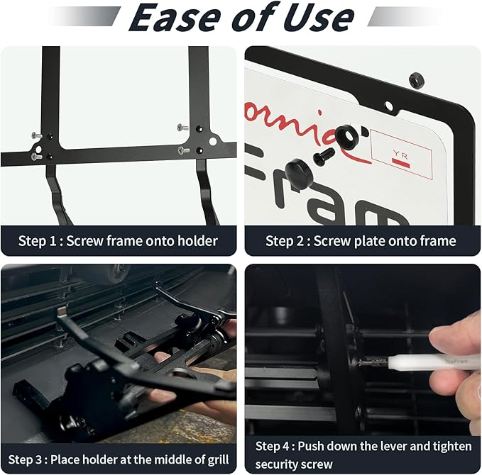 2026 Performance Model 3 Front License Plate Holder - No Block Camera Visibility, Bumper Paint-Safe, No Drill License Plate Mounting Kit with Anti-Theft Features