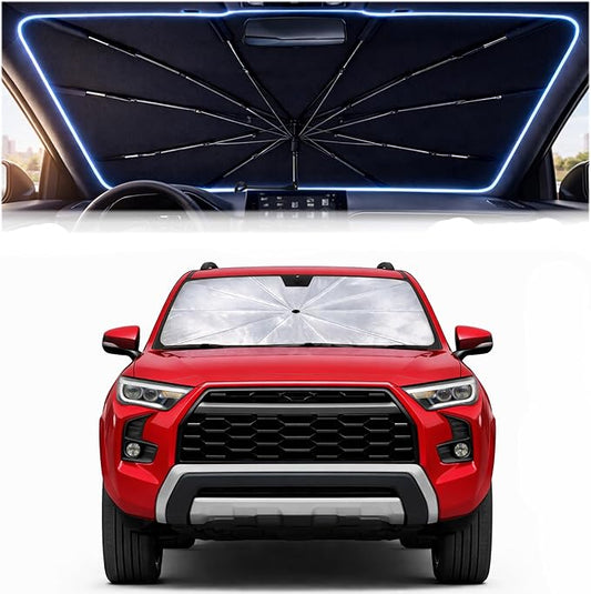 2026 Upgraded Car Windshield Sun Shade Umbrella - Custom-Fit for Toyota 4Runner 2010-2026 Umbrella Sunshade,Easy Install,UV Protection & Heat Reflective,Keep Interior Cooler with Storage Bag