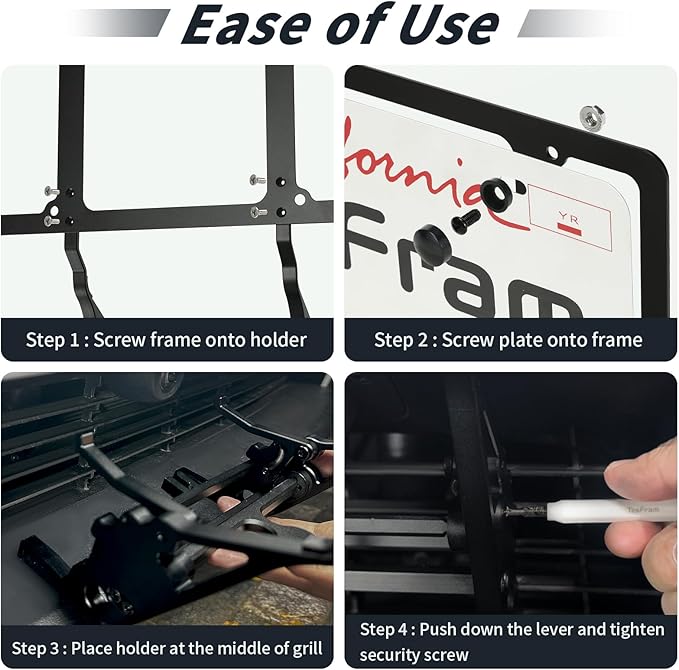 2026 Tesla Model Y Juniper Front License Plate Holder - Paint-Safe & Lockable & No Block Camera Visibility, No Drill License Plate Mounting Kit with Anti-Theft Features