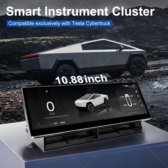Tlyard Cybertruck Head Up Display, 10.88 Inch Touchscreen HUD Carplay, Cybertruck Accessories, Smart Instrument Cluster (with Camera)