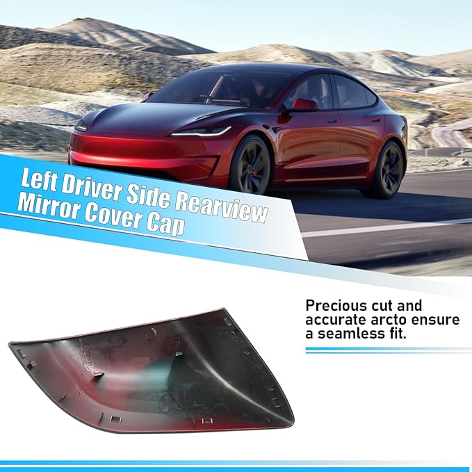 Jaronx Compatible with Tesla Model 3 Side Mirror Cover Replacement 2017 2018 2019 2020 2021 2022 2023 2024 2025, Driver Side Door Rear View Mirror Covers Caps for Model 3 Accessories(Red)