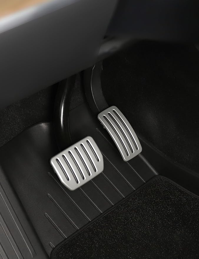 TPARTS Aluminum Self-Flip Lock Performance Pedal Sets Accelerator Brake Pedals Cover for Tesla Model 3 & Model Y Non-Slip Protector Accessories Foot Pedal Pad Replacement