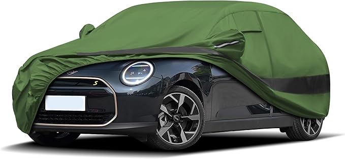 Heavy Duty Outdoor Car Cover Compatible with 2014-2026 Mini Cooper 2 Door,Waterproof All Weather for Automobiles, Outdoor Full Cover Rain Sun UV Protection with Zipper Cotton