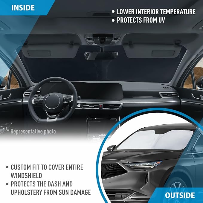 CLIM ART Windshield Sun Shade for Acura MDX 2022-2026, Custom-Fit Foldable Car Sunshade, Vehicle Sun Protector, Front Auto Windshield Cover, Car Accessories - WS3046
