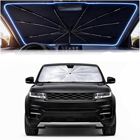 Car Windshield Sun Shade Umbrella - Custom-Fit for L-and Ro-ver Range Rover Sport 2014-2022 Umbrella Sunshade,Easy Install,UV Protection & Heat Reflective,Keep Interior Cooler with Storage Bag