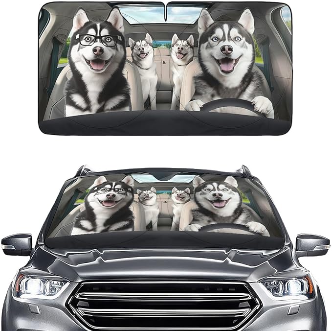 Horror Windshield Sun Shade for Car SUV Truck (55x30 Inches), Front Window Visor for Windows, Protector Blocks UV